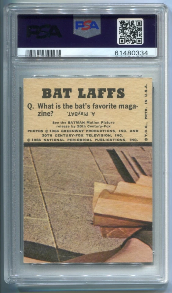 1966 Topps Batman Bat Laffs BATMAN & ROBIN Adam West & Burt Ward PSA Graded - Image 2 of 3