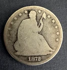 1872-CC Seated Liberty Silver Half Dollar 50c Coin - G Good
