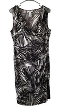 LONDON STYLE Sleeveless Dress Size 12 Womens Brown & Cream New