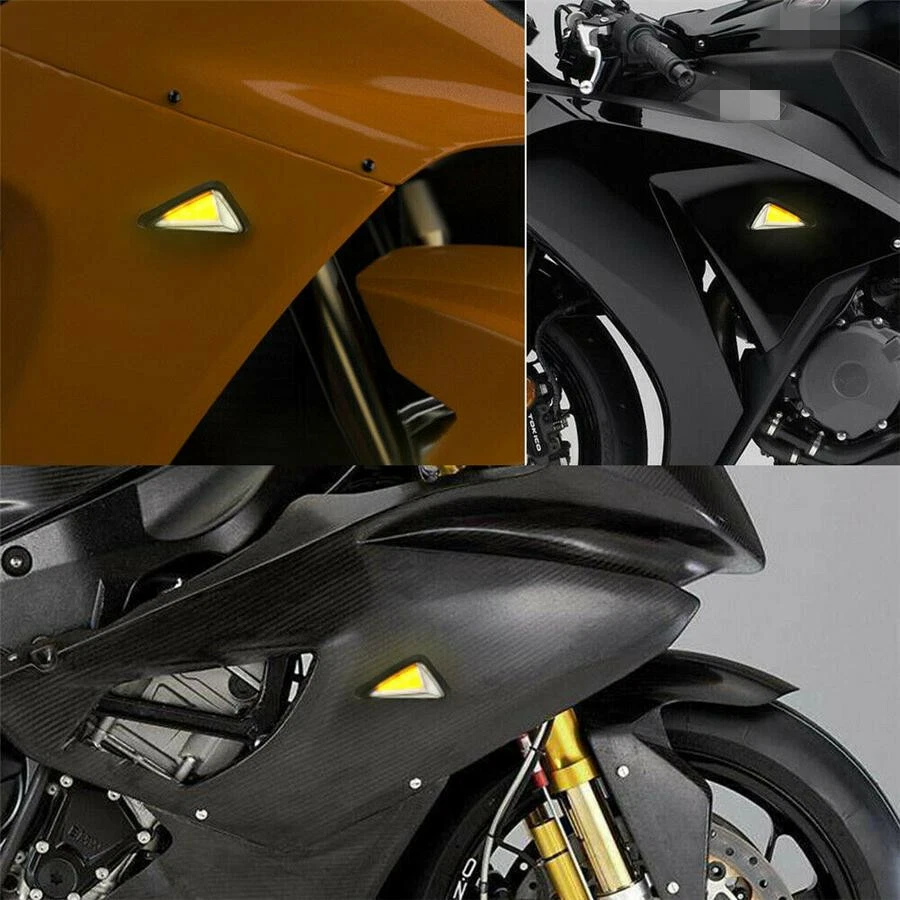 Motorcycle Turn Signal Indicator Lights Daytime Running Brake Flashing Blinker — 第 4/4 张图片