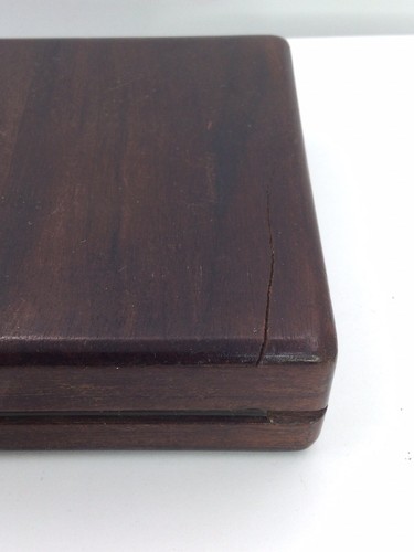 VTG - WOOD POCKET WATCH BOX - 41MM WIDE PURPLE INTERIOR (B199) - Picture 11 of 12