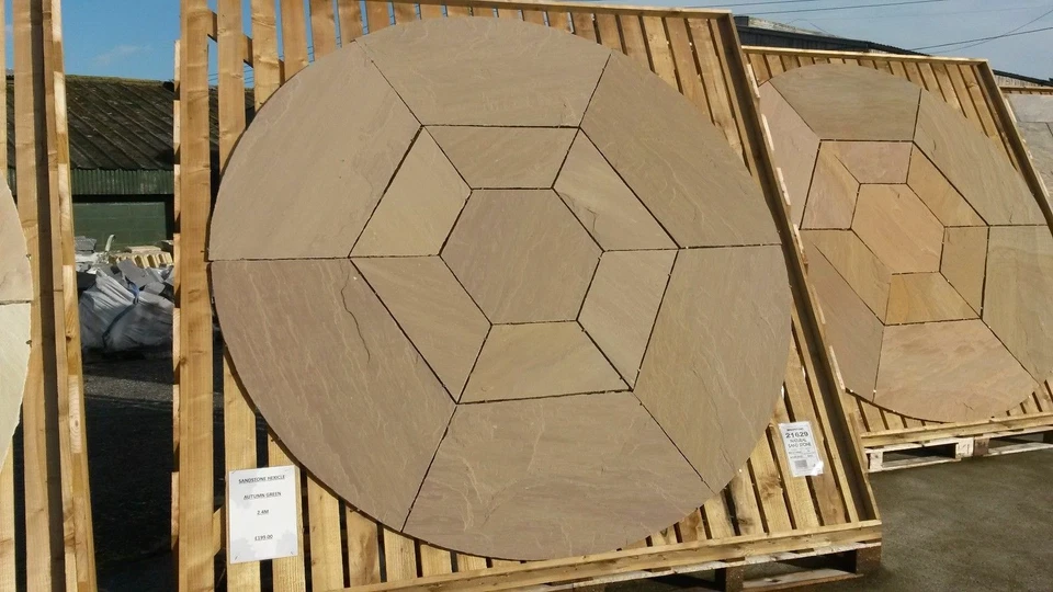 BRADSTONE SANDSTEIN KREIS & SECHSECK EINSATZ 2,4 M HERBSTGRÜN 21629 INKL. LIEFERUNG £269