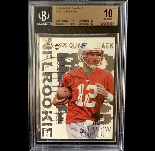 RARE! POP. 8. 2000 TOM BRADY ROOKIE. BGS 10! UPPER DECK BLACK DIAMOND #126.