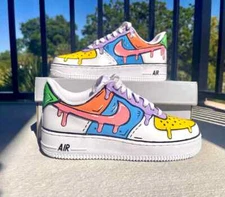 Nike Air Force 1 Custom Shoes Cartoon Drip Colorful Sneakers Mens Womens Kids
