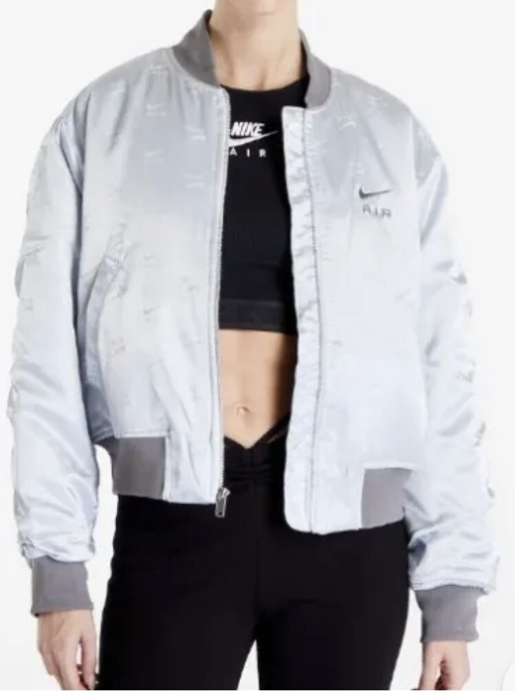 Nike Air Pure Platinum Bomber Jacket Womens-Large Satin
