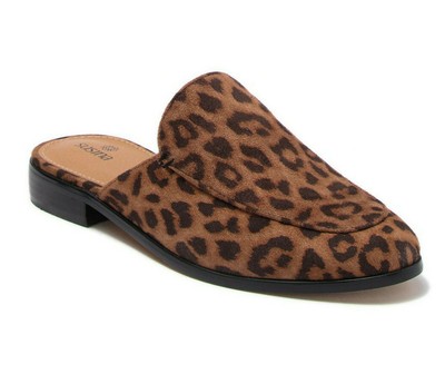 leopard print mule slides