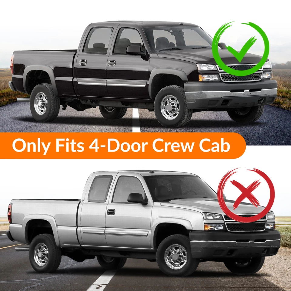 Panel basculante de acero para 99-07 Chevy Silverado Sierra 1500 2500HD 3500HD doble cabina Foto 3 de 4