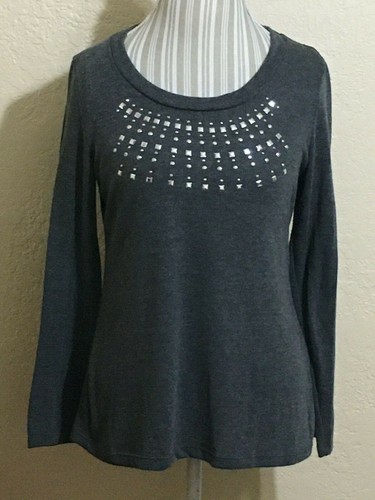 Vintage Suzie Gray Embellished Sweater 