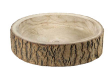 PIATTO APERITIVO RUSTICO CENTROTAVOLA TRONCO LEGNO CORTECCIA Contenitore 40*9cm