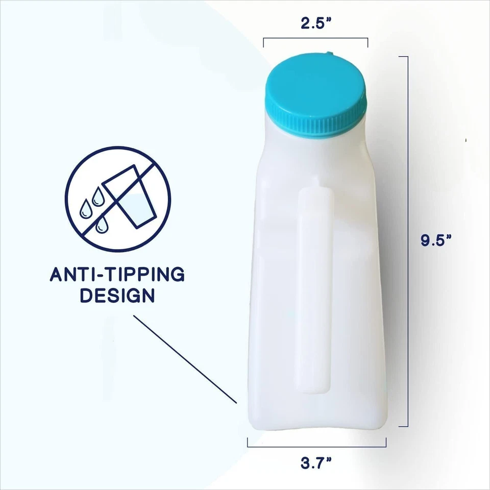 Orinarios portátiles de plástico MedVance 1000 ml para hombre, paquete de 3 Foto 3 de 4