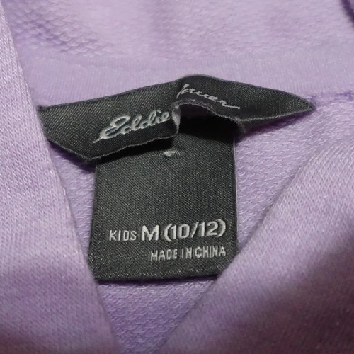 Eddie Bauer Hoodie Sweater Girl's Medium (10/12) Purple Thumb Hole Long Sleeve - Picture 8 of 10
