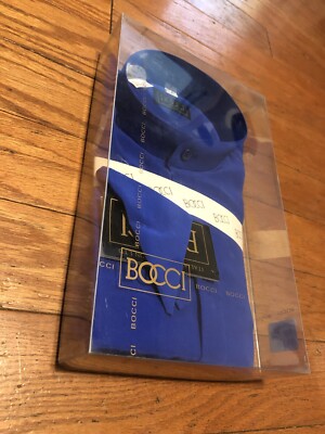 Bocci Button Down Shirt Mens Small Silk Royal Blue Italian Dry Clean Only