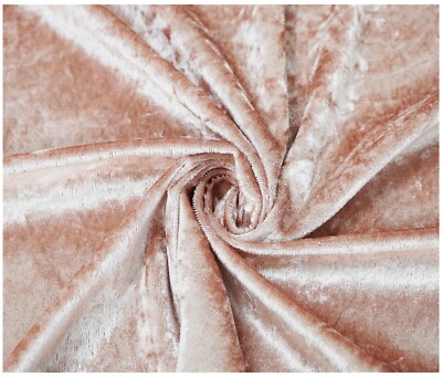 Rose Gold Crushed Samt Stoff Kleid Handarbeit Stretch Velours Material 60'' breit