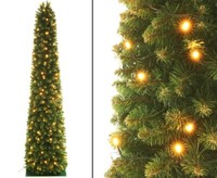 KüNstliche Weihnachtsbaum SäUle Kasan GrüN 150Cm Mit 96 Leds, Schwer Entflammbar
