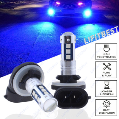 881 898 H27W 30SMD 3030 10000K Blue Car LED Bulbs Lamp DRL Fog Driving Light 12V