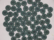 Vintage Forest Green 3-D Indented Round 4-Hole Buttons 15mm Lot of 10 B604