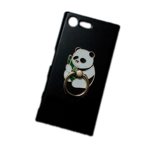 For Various Phones 3D Panda Finger Ring Stand Holder Black Hard Back Case Cover - Picture 2 of 2