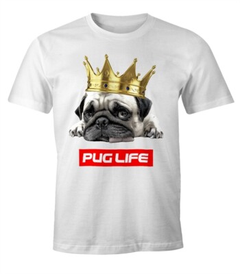 Men's Pug Life Pug Crown Fun T-Shirt Moonworks 