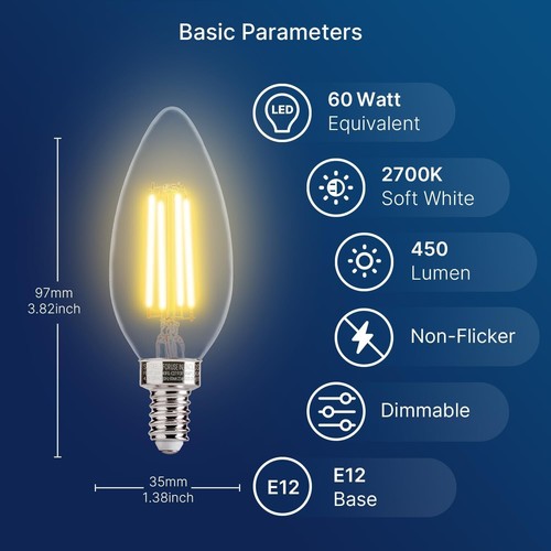 Long Lasting 48 Pack of Soft White E12 LED Bulbs for Home & Business - Picture 4 of 11