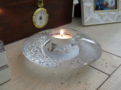 Sweden Crystal Candle Holder, Lars Hellsten Orrefors Candle Holder, Crystal Cand