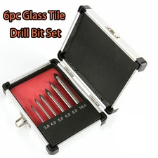 6pcs Tile Glass Ceramic Porcelain Drill Bit Set - 3,4,5,6,8,10mm Portable New