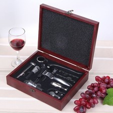 Wooden Case Wine Accessories Kit Opener Set Corkscrew Gift Set Wine High Q Style