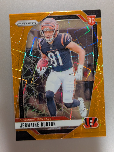 2024 Panini Prizm Jermaine Burton Orange Prizm RC Cincinnati Bengals - Picture 2 of 3