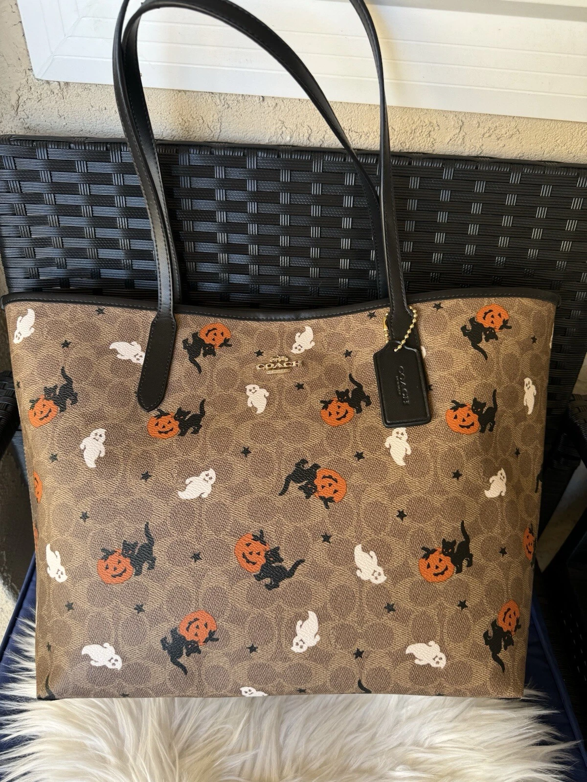 Borsa Coach CW450 City nuova con etichetta in tela firmata con Halloween 2024 ?? gatto