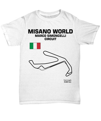 Track Outline Misano World Marco Simoncelli Circuit v2 - Unisex Tee