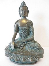 Thailand Buddha meditierend  Deko Figur  bronzefarbig 28 cm hoch  Neu+OVP