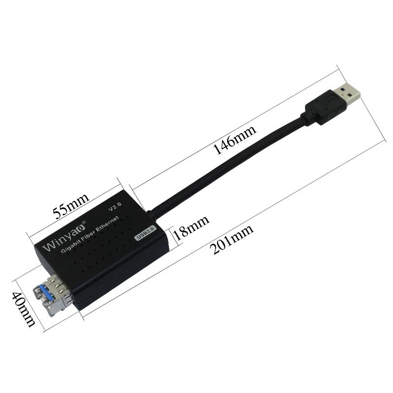 Winyao USB1000F USB 3.0 1000Mbps Fiber Network Adapter - Image 2 of 4