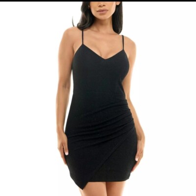 Crystal Doll Womens Juniors Glitter Rhinestone Bodycon Dress Black 9 Crystal Doll Womens Juniors Glitter Rhinestone Bodycon Dress Black 9