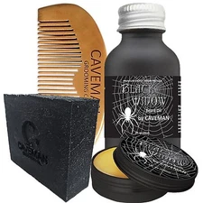 Hand Crafted Caveman® Beard Oil Conditioner + Beard Balm + FREE Comb + Soap KIT
