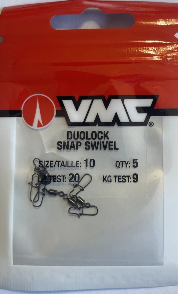 VMC Duolock Snap Swivel (5 pack) #DLSS#10 8 6.  20-30 Lb Test.  Black Nickel - Image 3 of 3
