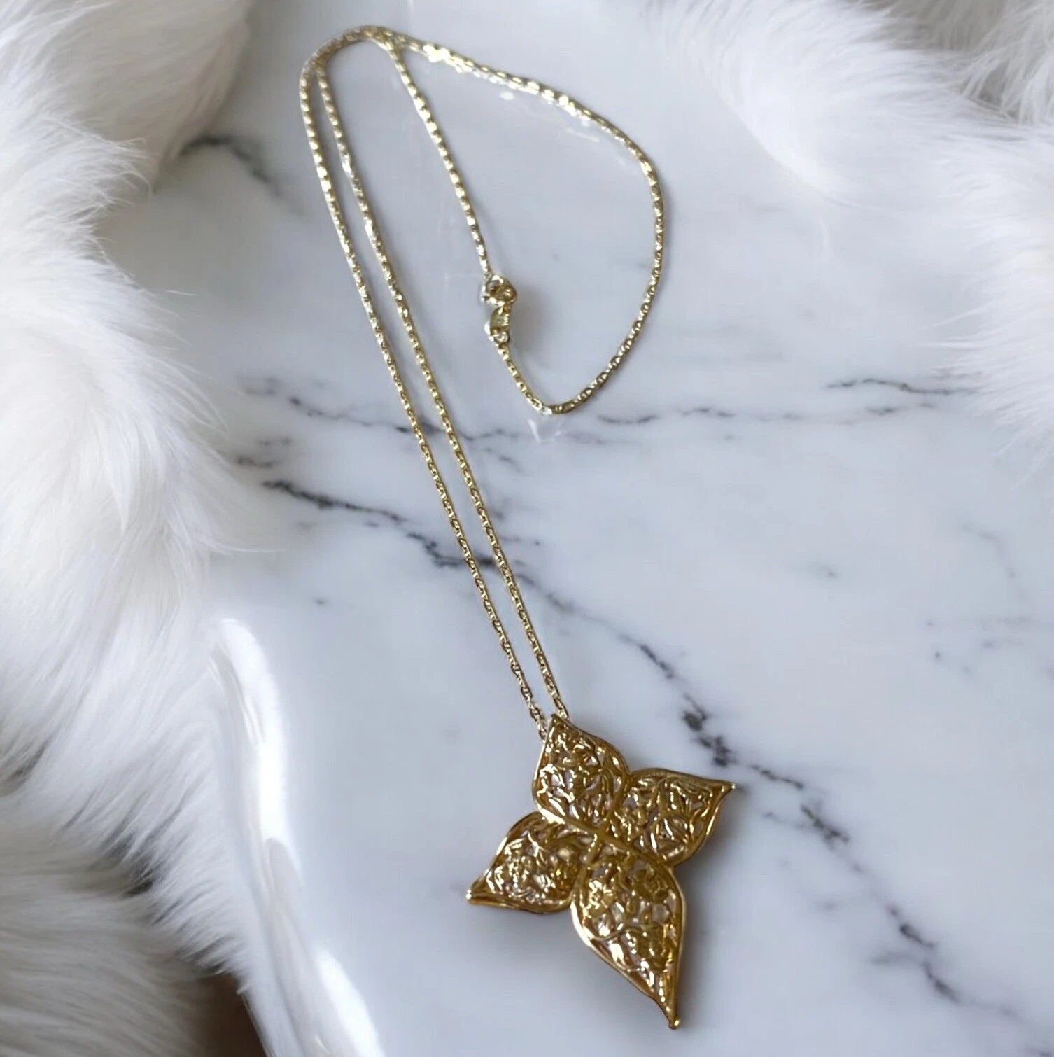 Splendida Collana Ciondolo Oro Giallo 14K Fantasia CROCE Catena Gucci 18""!!