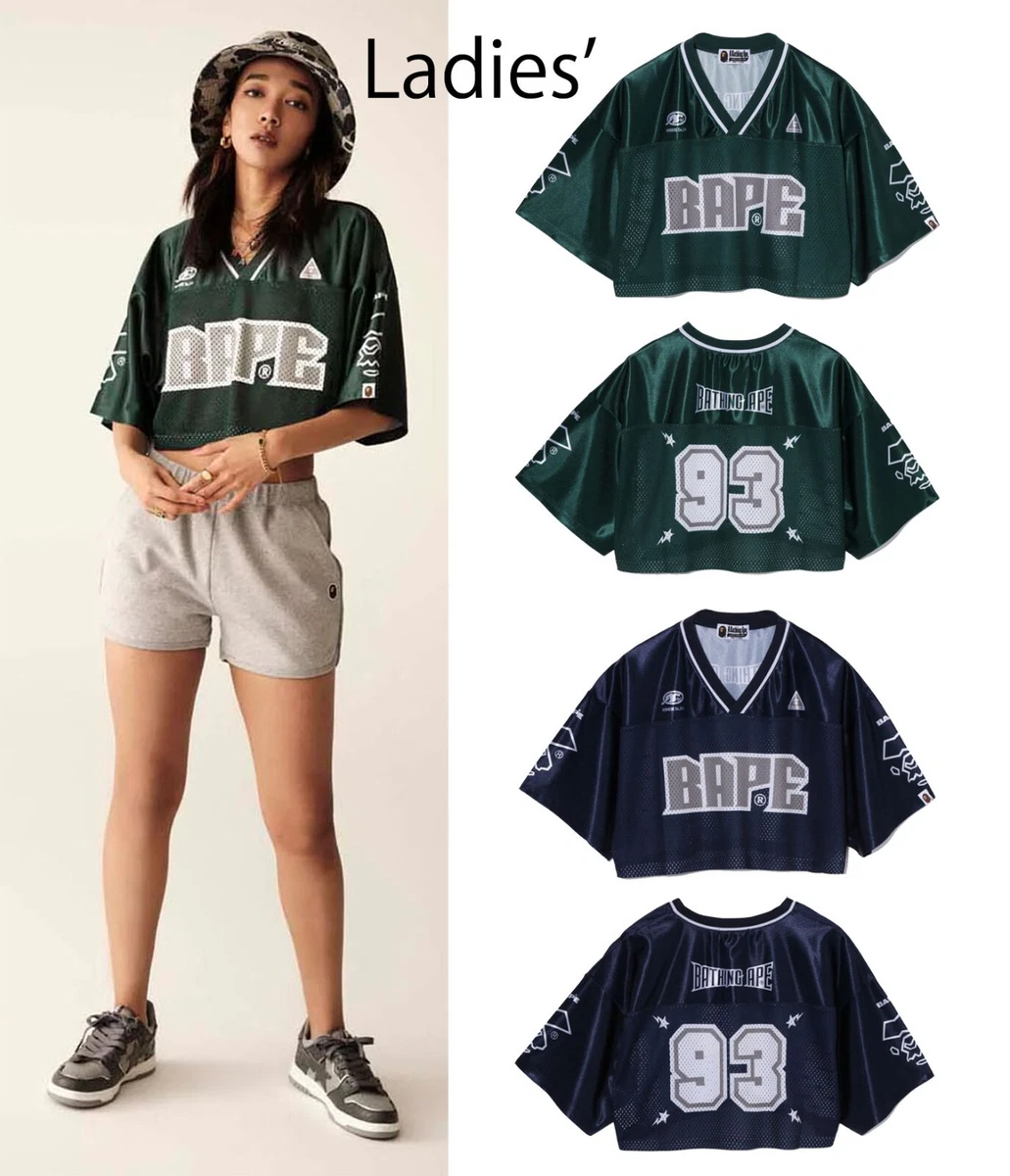 A BATHNIG APE Ladies' BAPE CROPPED FOOTBALL TEE 1J30-209-003
