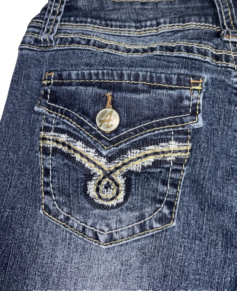 ANGELS MUJER Jean Denim Bermuda Puños PANTALONES CORTOS VAQUEROS 5 Bolsillos Talla 9 Foto 4 de 4