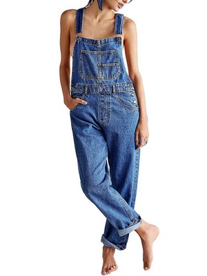 Fashion Denim Overalls for Women Loose Fit Classic Bib Casual  Stretchy Jean