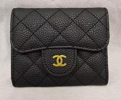CHANEL Women s Black/Red Solid Logo Folding Wallet Vip Gift No Box