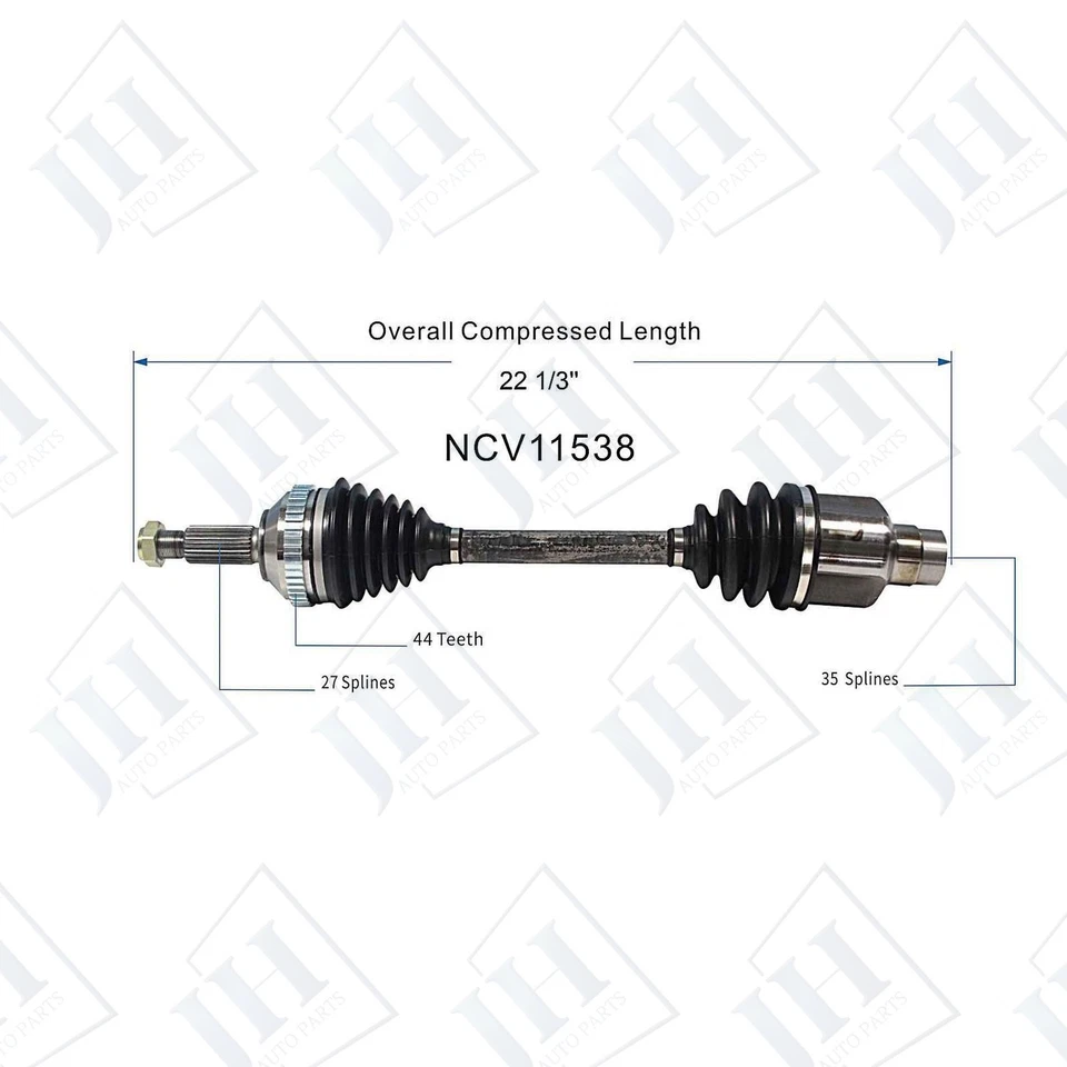Eje CV pasajero delantero derecho original para Ford Contour Mystique 1995-00 tracción delantera Foto 2 de 4