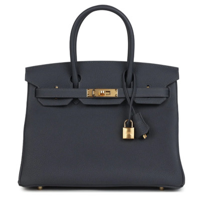 NEW Authentic HERMES Birkin 30 Togo Gold Hardware Stamp K 2025 Plomb Color Bag