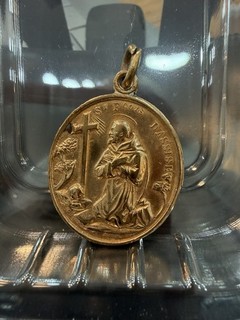 Antique Religious Catholic Holy Metal St Francis of Assisi & Antoine de Padoue