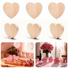 Pine Wood Hearts set 12 Pack 4x4 In Unfinished DIY Craft supplies