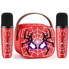 Mini Karaoke Machine for Kids, 2 Wireless Microphones with Bluetooth Portable...