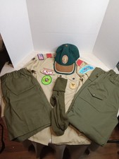 BOY SCOUT 4-piece Uniform Shirt Tan- Youth Large 14-16 Hat