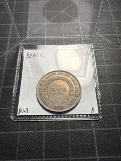 Brazil Silver 500 Reis 1853 Toned