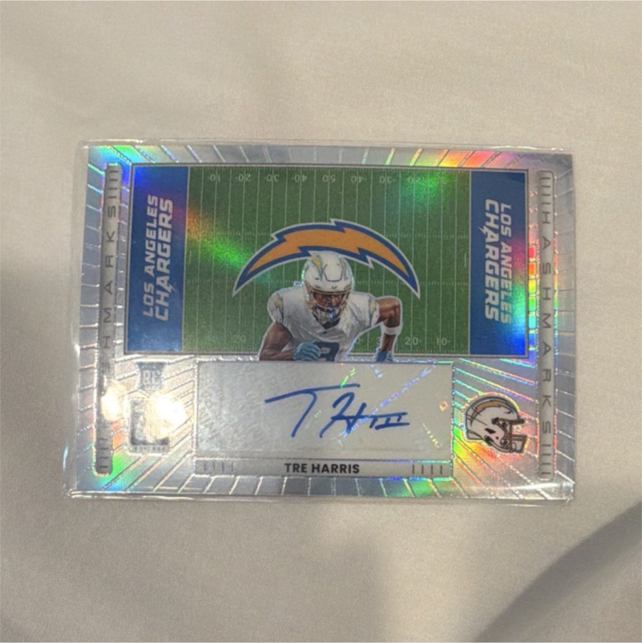 Panini 2025 Donruss Optic Tre Harris Chargers Rookie Hashmarks Auto