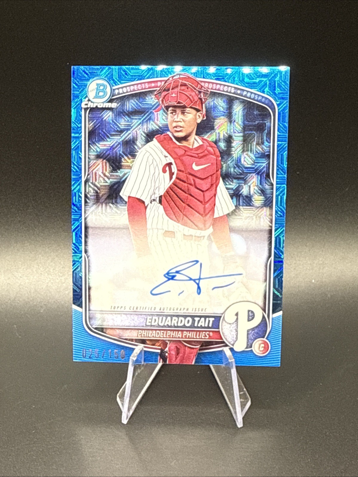 Eduardo Tait 2025 Bowman Chrome Blue Mojo On Card Auto /150