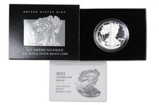 American Silver Eagle Proof 1 oz BU 2023 W Uncirculated .999 Silver COA
