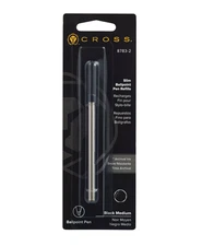 Cross Slim Ballpoint Pen Refill, Medium Point Black (8783-2)